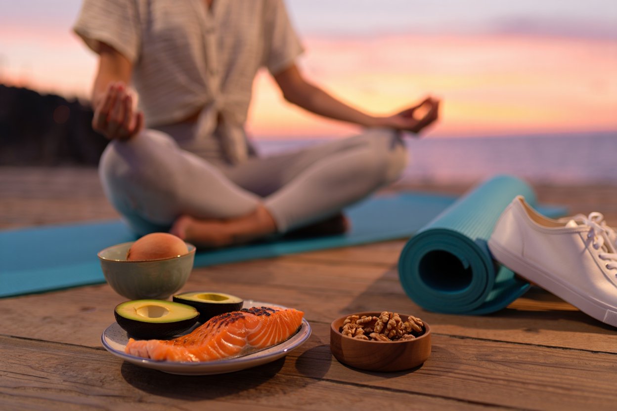 Девушка занимается йогой